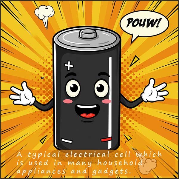 Cartoom image to show a 1.5V cell